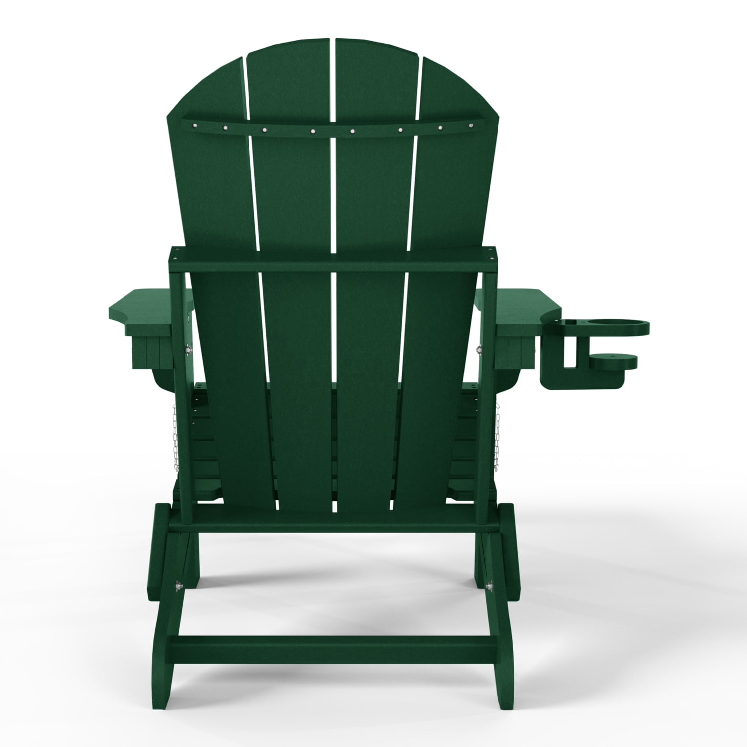 WestinTrends Malibu Folding Adjustable Adirondack Chair with Retractable Ottoman and Cup Holder, Dark Green