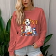 thumbnail image 4 of Women's 330g 100% Cotton Pet Dog Pattern Dropped Shoulder Crew Neck Sweatshirt, 4 of 15