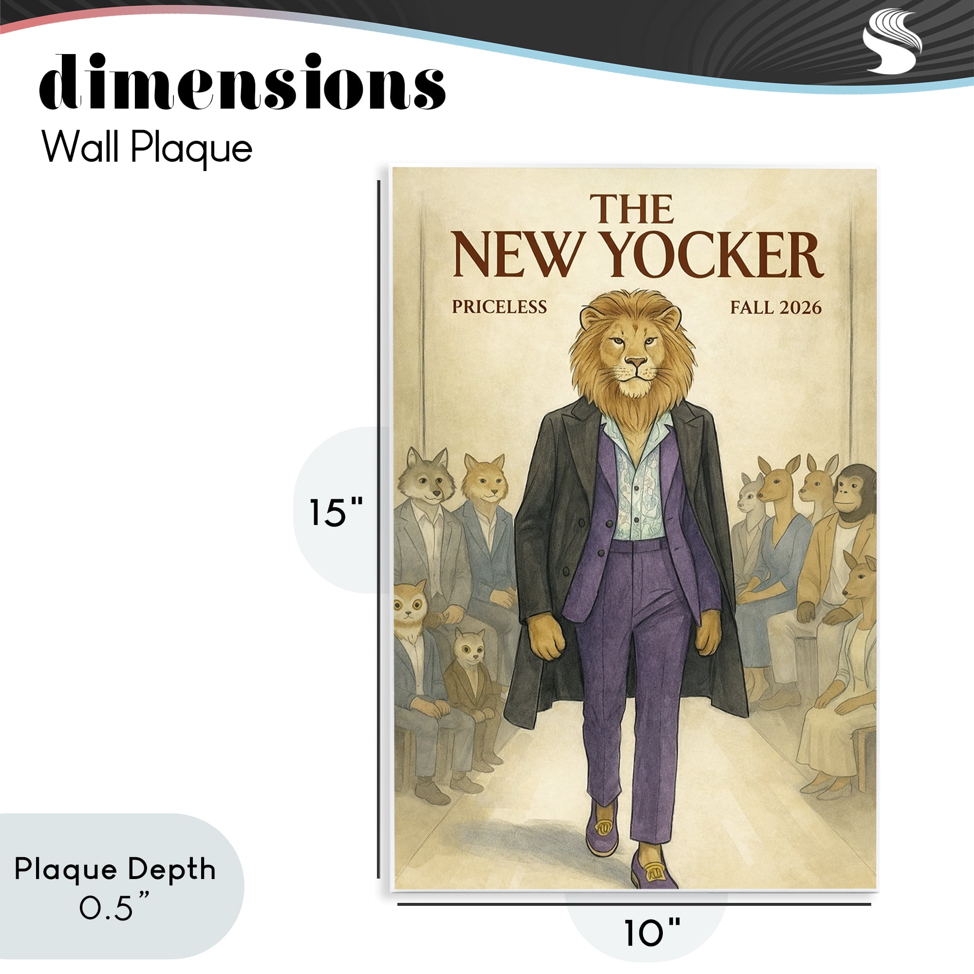 Stupell Industries New Yocker Lion Model Wall Plaque Art, design by Grotto Studios