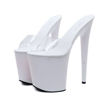 

IELGY Women s high-heel slippers waterproof platform 10 cm heel 20 cm solid