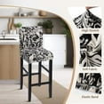 thumbnail image 3 of Bar Stool Covers Set of 4, Stretch Washable Barstool Seat Covers, Counter Height Chair Covers for Kitchen Dining Room Cafe (Black Flower), 3 of 7