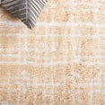 thumbnail image 6 of SAFAVIEH Rumi Gerald Distressed Polyester Shag Area Rug, Gold/Ivory, 9' x 12', 6 of 7