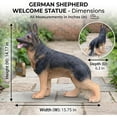 thumbnail image 5 of German Shepherd Statue Outdoor Decor with Solar Lantern and Welcome Sign, Lifelike Dog Garden Sculpture for Patio Lawn Yard, 5 of 17