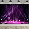 thumbnail image 4 of Stage Purple Spotlight Backdrop Fabric Concert Live Show Drama Music Dance Disco Party Decorations Banner Birthday Prom Festival Events Photography Background, 4 of 6