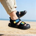 thumbnail image 2 of ZHOGXU Toddlers Children Girls Boys Summer Sandals Soft Sole Non Closed Toe Color Block Breathable Lightweight Shoes For Outdoor Activities,Black,7.5, 2 of 7