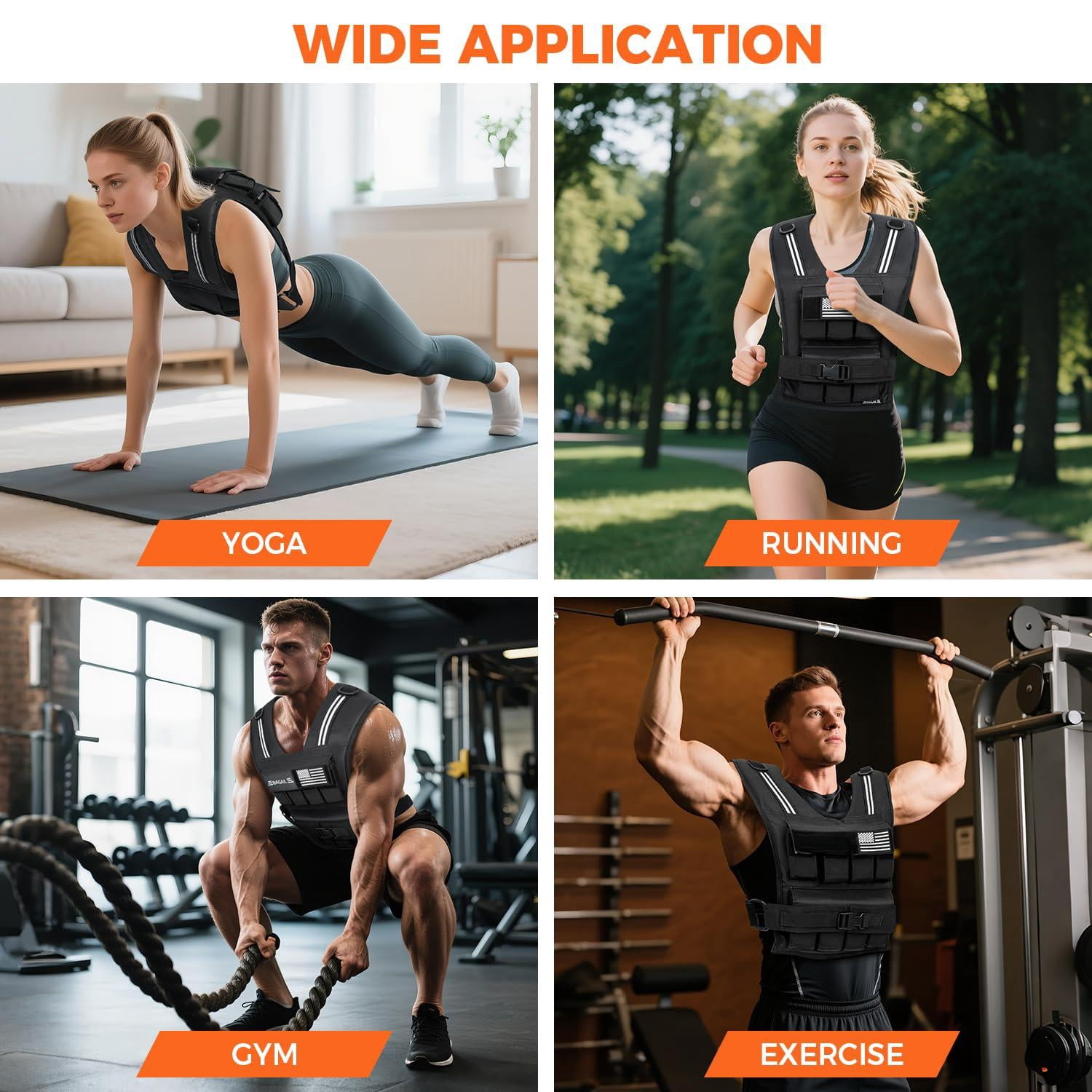 30 lb Adjustable Weighted Vest for Walking, Running, Strength Training