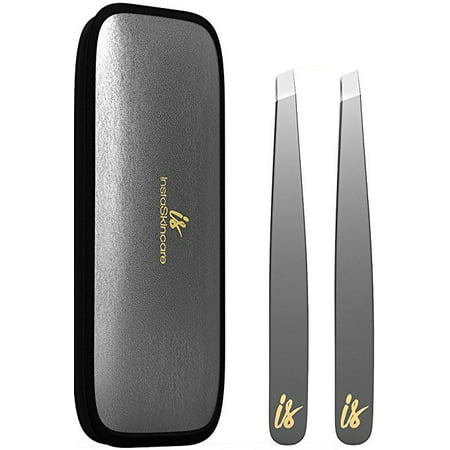 Premium Stainless Steel Tweezers Set, with Perfect Grip! Ideal for Painless Eyebrow Plucking, Ingrown Hair and Tick Removal  Beauty and First Aid Precision