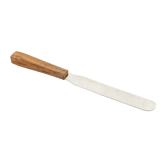 Palette Knife Spatula, 12" - Wooden Handle - Flexible Blade with Parallel Sides - Eisco Labs
