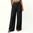 thumbnail image 7 of VBVC Women's Pleated Wide Leg Dress Pants , High Waisted Office Trousers For Women , Ladies' Casual Work Trousers with Pockets, Black , S-2XL, 7 of 7