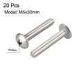 thumbnail image 2 of Unique Bargains Machine Screws, M5x30mm Phillips Screw, 304 Stainless Steel, Fasteners Bolts 20Pcs, 2 of 3
