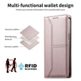 thumbnail image 5 of Leather For iPhone 16 Case【RFID Blocking】Wire Pressing Process Flip Wallet Leather Case With Card Holder Magnetic Closure  Phone Cases Cover,Pink,For iPhone 16, 5 of 10