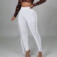 thumbnail image 6 of Aoochasliy Womens Pants Clothes Sexy Tight Solid Color Tassel Bandage Trousers, 6 of 9