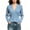 Blue, variant on Deep V-Neck Wrap Ribbed Knit Sweaters for Women Long Sleeve Fitted Waist Pullover Top