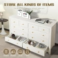 thumbnail image 3 of Haverchair 10 Drawer Dresser for Bedroom,Wood Chest of Drawers with Smooth Metal Rail,Large Dressers,Modern Bedroom Dressers with 10 Drawers Cabinet TV Stand (White), 3 of 7