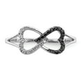 thumbnail image 5 of Finest Gold 14K White Gold Black & White Diamond Infinity Heart Ring, Size 7, 5 of 5