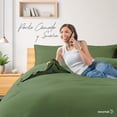 thumbnail image 2 of Juego de Funda para Edredon Duvet Dreamlab, Tamaño Individual, Color Verde Seco, 2 Piezas, 2 of 9