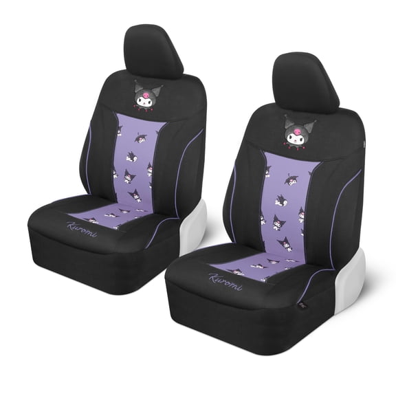 Kuromi Cute Front Car Seat Covers, Polyester 2-Piece Set Comfortable Durable, Cute Stylish Auto Interior, for Car Truck Van SUV, Lavender