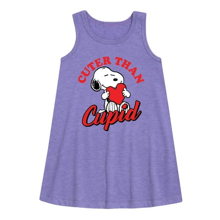 

Peanuts - Valentine s Cuter Than Cupid - Toddler and Youth Girls A-line Dress