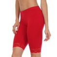 thumbnail image 4 of Sakkas Cotton Blend Lace Trim Stretch Bike Shorts - Made in USA - Red - Large, 4 of 6