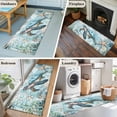 thumbnail image 5 of 2'x6' Rug Runners for Hallways Kitchen, Sea Turtle Coastal Non Slip Entryway Beside Floor Carpet Runner, Vintage Teal Nautical Beach Botanical Washable Laundry Room Bedroom Throw Rugs Mat, 5 of 8