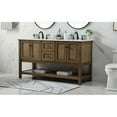 thumbnail image 2 of Elegant Decor Metropolis 60" Aluminum MDF Double Bathroom Vanity in Driftwood, 2 of 8