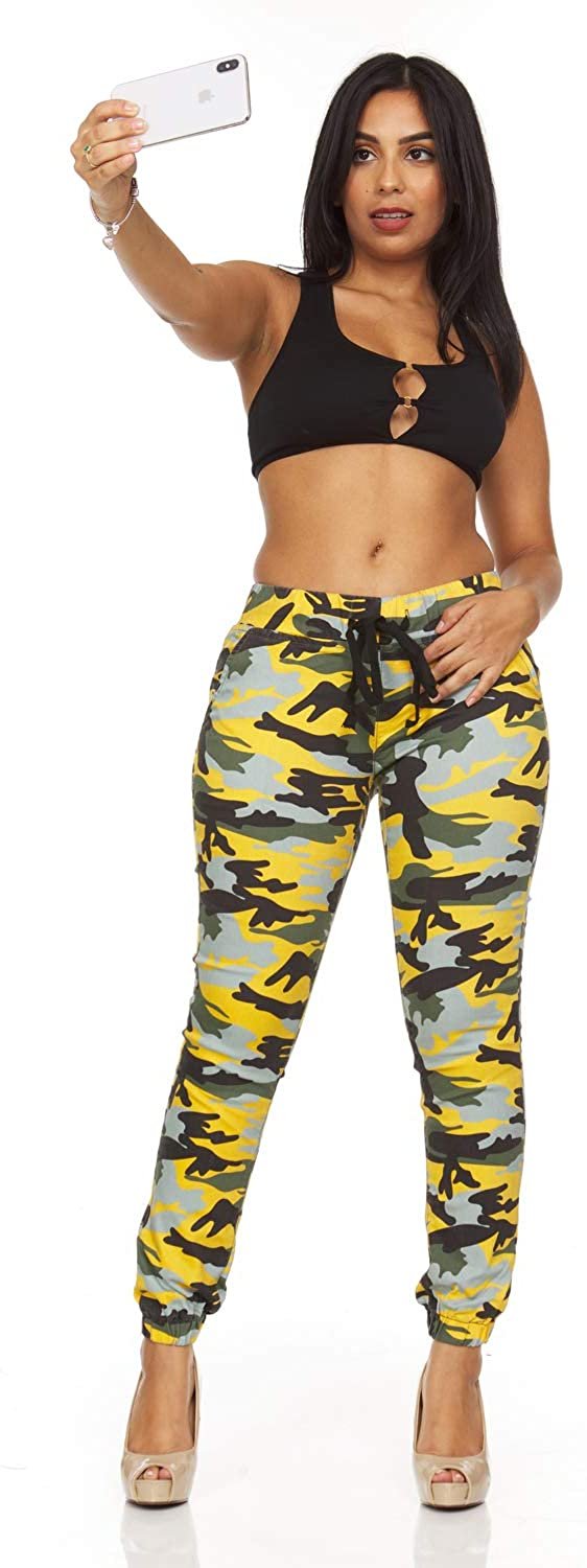 YDX Smart Jeans Juniors Denim Joggers for Teen Girls Cute Comfort Stretch High Rise Bright Camo Size 22 Plus - image 5 of 5