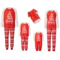 thumbnail image 1 of Conjunto de pijamas navideños familiares a juego con estampado de letras, renos y copos de nieve. Pijamas de vacaciones para papá, mamá y niños., 1 of 8