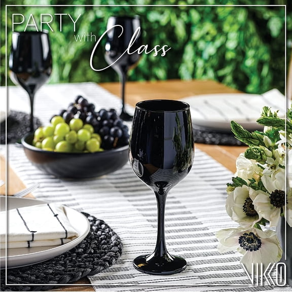 Black Wine Glasses Set of 6 Glasses Drinking Set Wine Glass, 14 Oz Glass Cup Set With Stem For Red And White Wine, Thick And Durable Wine Glass, Dishwasher Safe