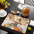 thumbnail image 4 of Fall Scarecrows Placemats Set of 4, Thanksgiving Autumn Pumpkins Leaves Orange Washable Wipeable Table Mats for Dining Tables, Indoor Outdoor Kitchen Place Mats for Holiday Party Table Decor, 4 of 9