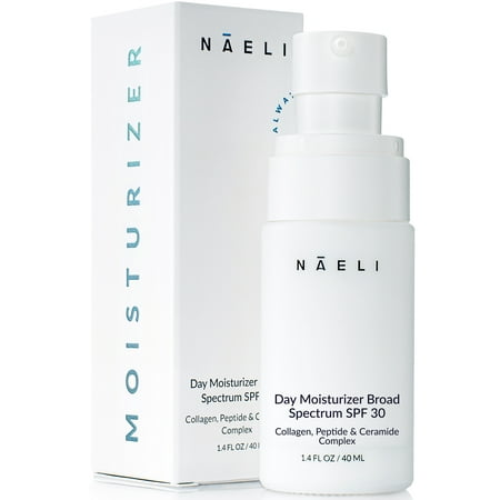 NAELI Face Moisturizer with SPF 30  Natural Anti Aging Collagen  Peptide & Ceramide Cream  Protects Skin & Reduces Wrinkles 1.4 oz.