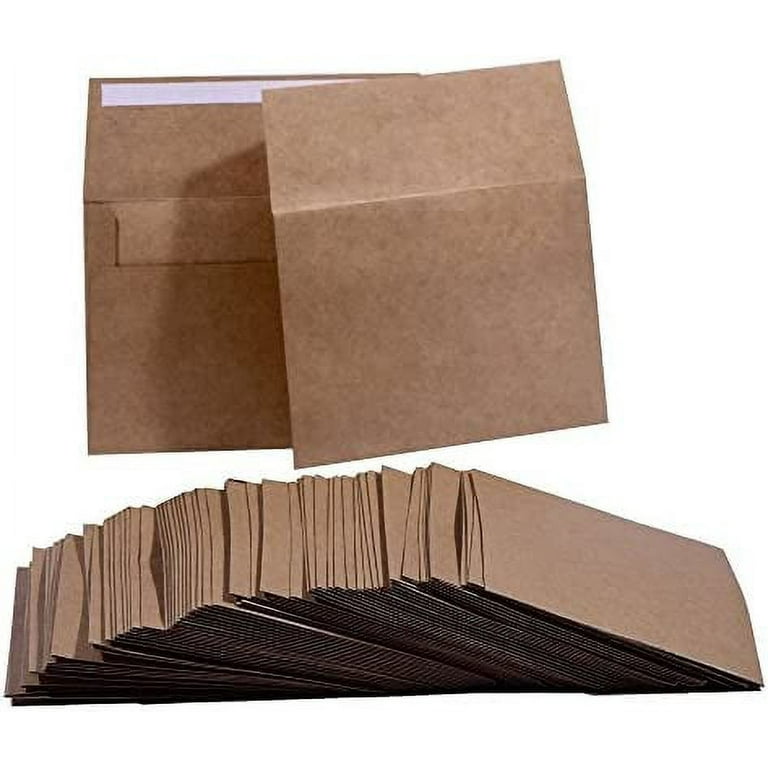 AZAZA 100 Pack A7 Brown Kraft Paper Invitation 5 x 7 Envelopes