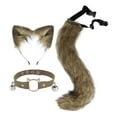 thumbnail image 3 of 3 Pcs Oreilles de Chat et Queue Accessoires de Costume Cosplay d'Halloween Jaune Gazon, 3 of 8