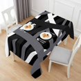 thumbnail image 6 of Gray Black Geometric Table Cloth Waterproof Tablecloths, Modern Art Abstract Grey Line Tablecloth Dining Table Cover for Kitchen Party Tabletop Outdoor, Rectangle Tablecloth 60x120 Inch, 6 of 9