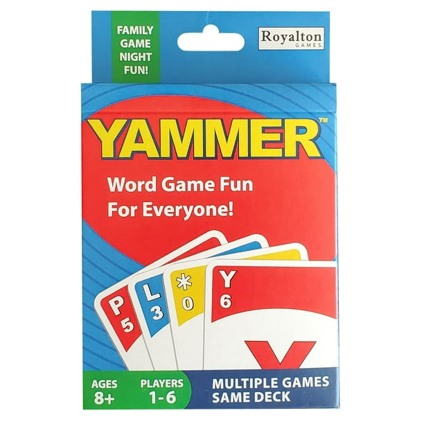 Yammer Juego de cartas de palabras, divertido juego de palabras familiar para adultos, noche de juegos para niños, 1 a 6 jugadores, mayores de 8 años