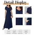 thumbnail image 5 of Cuteduck Women's Maxi Dresses Short Sleeve Long Casual Dresses Loose Plain with Pockets S-XXL, 5 of 9