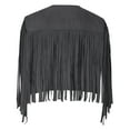 thumbnail image 6 of Hvyesh Women's Fringe Vest Fringe Leather Jackets - Suede Faux Motocycle Biker Cropped Coat Vegan Blazer Pleather Fashion Tassel, 6 of 7