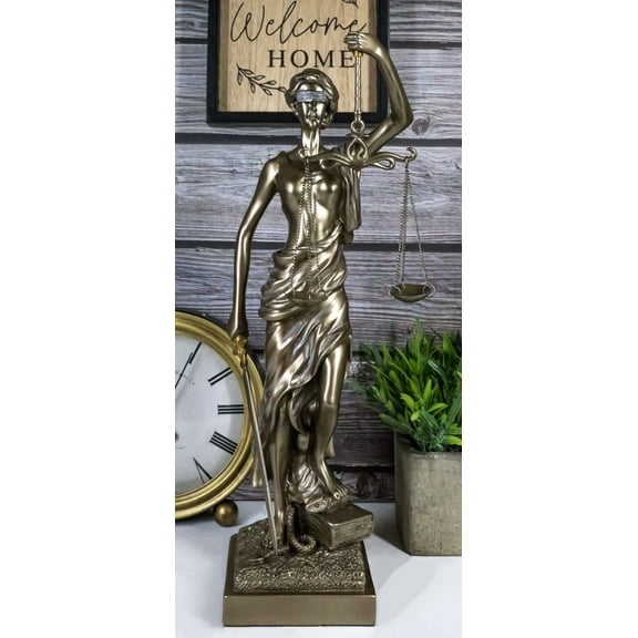 Ebros Gift Resin Contemporary Roman Greek Goddess Lady Of Justice Statue 15"H