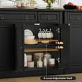 thumbnail image 6 of Homfa Buffet Cabinet with Drawers, 53.5”W Sideboard Storage Cabinet with Adjustable Shelf for Kitchen Dining Room, Black, 6 of 7