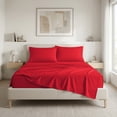 thumbnail image 6 of Elegant Comfort 4-Piece Microfiber Bed Sheet Set, Full, Red - Deep Pocket, 6 of 10