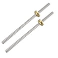 thumbnail image 4 of Uxcell 7.87'' x 0.08'' x 0.31'' Screw Rod with Copper Nut for 3D Printer  Stainless Steel Silver Tone 2pcs, 4 of 5