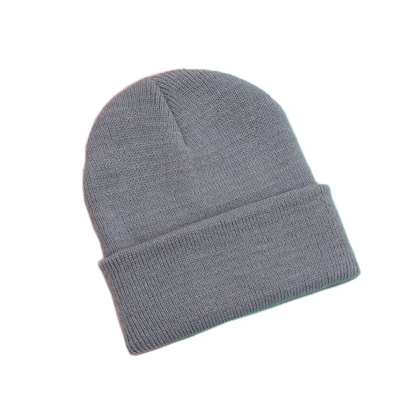TOPTIE Toddler Baby Girls Boys Cuffed Knit Beanie Hat Uniesx Winter Knitted Skull Hats for Kids-Grey