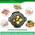 thumbnail image 3 of Steamer Basket for Instant Pot Accessories 6 qt or 8 quart - 2 Tier Stackable 18/8 Stainless Steel Mesh - Silicone Handle - Vegetable Steamer Insert, Egg Basket, Pasta Strainer,Silver, 3 of 4