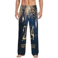 thumbnail image 2 of Kdxio Happy New Year 2024 (3) Print Men's Sleep Pajama Pant Lounge Pants with Pockets, 2 of 8