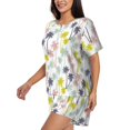 thumbnail image 3 of Womens Pajama Sets With Pocket, Hawaiian Style tree Lounge Sets Short Sleeve Sleepwear PJ Sets for Women, 3 of 6