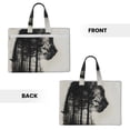thumbnail image 2 of Salouo Double Exposure Cat Forest for Canvas Tote File Bag, Tote Bag With Zipper Business Briefcase Document Bag with Handle A4 File Organizer Laptop Bag for Travel & Work, 2 of 8
