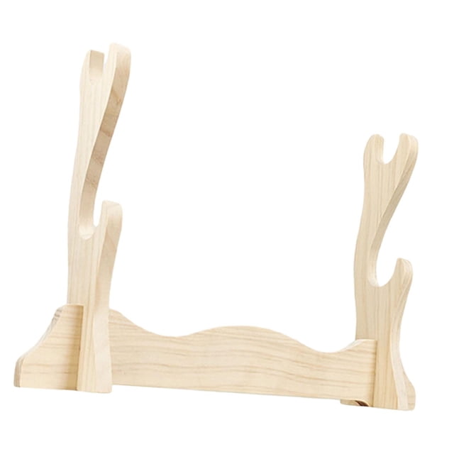 yingyy Classic Wooden Wall Mount Samurai Hook Holder Vintage Style Display Rack For Flutes Samurai Display Stand Holder Support