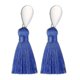 thumbnail image 1 of Pendientes de borlas para mujer, joyería de moda, color dorado, bohemio, azul real | Código de modelo 6507 Azul real, 1 of 5