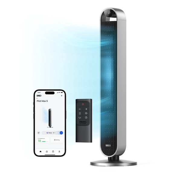 Dreo Tower Fan Pilot Max de 42 pulgadas, ventiladores inteligentes actualizados 2023 para el hogar, funciona con Alexa/Google/App, ventiladores oscilantes de 120° para interiores, ventilador de piso s