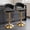 Black 1007 2, variant on Lessmore Modern Velvet Swivel Bar Stool Set of 2 - Adjustable Height with Backrest, Gray, Gold Base