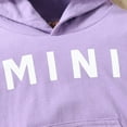 thumbnail image 5 of Jinhomg Baby Kids Sweatsuit Toddler 2 Piece Fall Cotton Outfit Set Long Sleeve Kangaroo Pocket Hooded Sweatshirt and Elastic High Waist Pants with Drawstring Purple 3 Months, 5 of 8